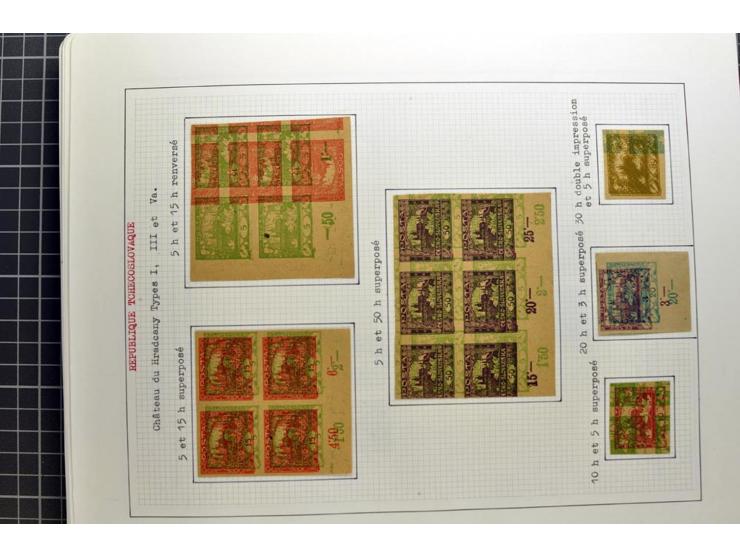  1918/86, ungebrauchte und gestempelte Sammlung mit lokalen Revolutionsausgaben, VZOREC auf Hradschin, Portoprovisiorien, Pro