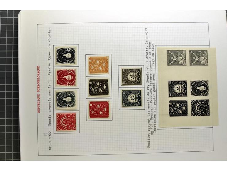  1918/86, ungebrauchte und gestempelte Sammlung mit lokalen Revolutionsausgaben, VZOREC auf Hradschin, Portoprovisiorien, Pro