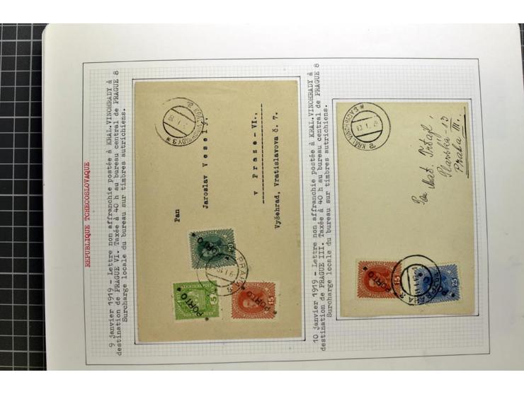  1918/86, ungebrauchte und gestempelte Sammlung mit lokalen Revolutionsausgaben, VZOREC auf Hradschin, Portoprovisiorien, Pro