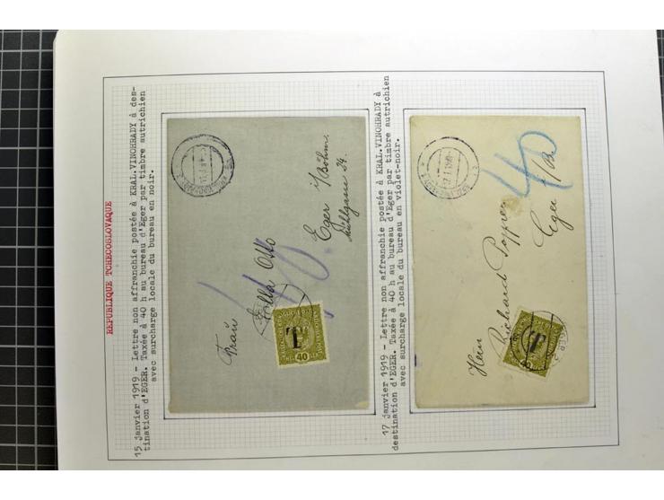  1918/86, ungebrauchte und gestempelte Sammlung mit lokalen Revolutionsausgaben, VZOREC auf Hradschin, Portoprovisiorien, Pro