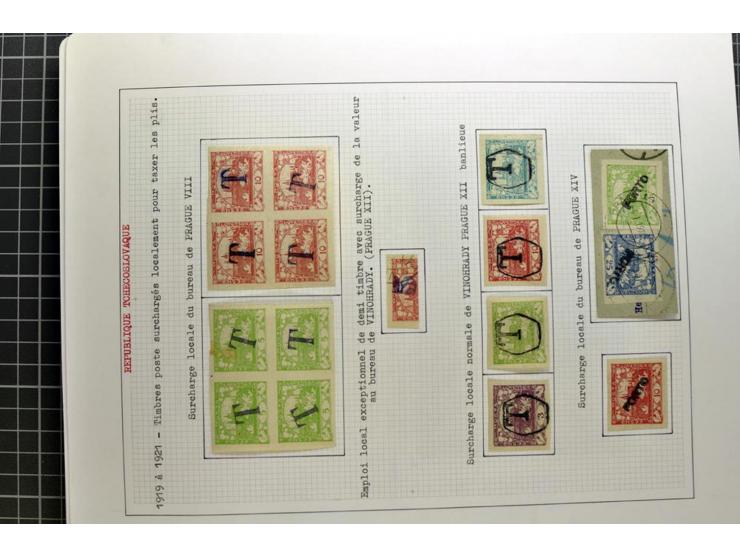  1918/86, ungebrauchte und gestempelte Sammlung mit lokalen Revolutionsausgaben, VZOREC auf Hradschin, Portoprovisiorien, Pro