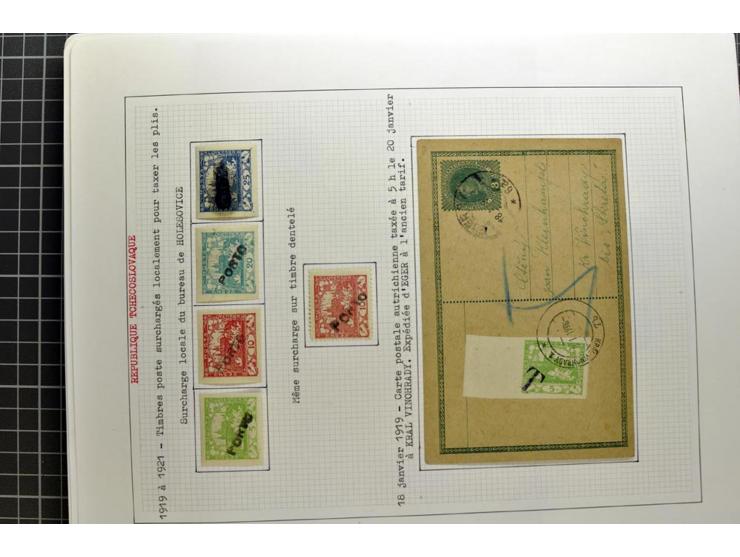  1918/86, ungebrauchte und gestempelte Sammlung mit lokalen Revolutionsausgaben, VZOREC auf Hradschin, Portoprovisiorien, Pro