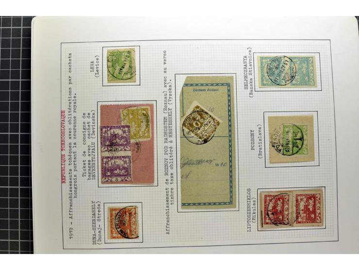  1918/86, ungebrauchte und gestempelte Sammlung mit lokalen Revolutionsausgaben, VZOREC auf Hradschin, Portoprovisiorien, Pro