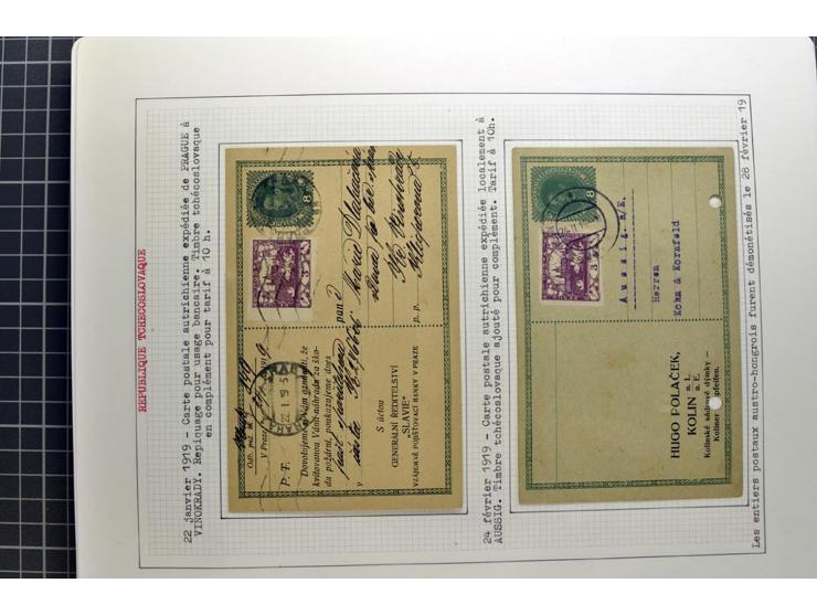  1918/86, ungebrauchte und gestempelte Sammlung mit lokalen Revolutionsausgaben, VZOREC auf Hradschin, Portoprovisiorien, Pro