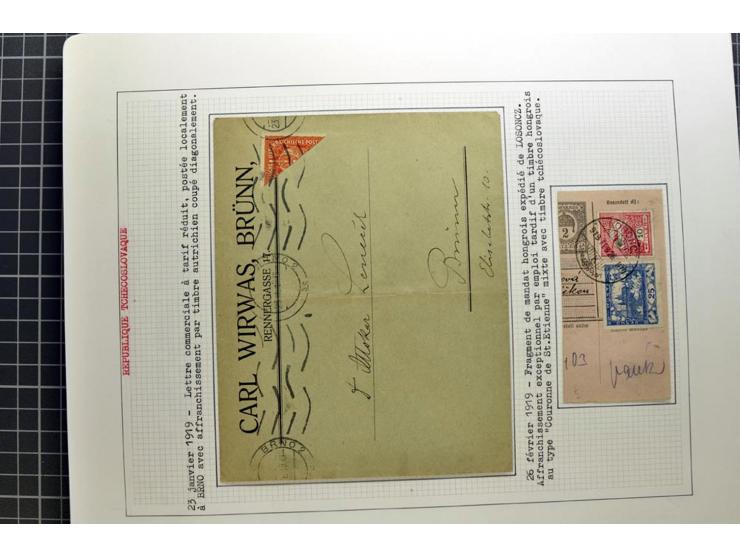  1918/86, ungebrauchte und gestempelte Sammlung mit lokalen Revolutionsausgaben, VZOREC auf Hradschin, Portoprovisiorien, Pro