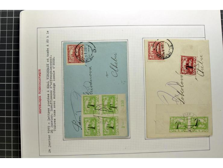  1918/86, ungebrauchte und gestempelte Sammlung mit lokalen Revolutionsausgaben, VZOREC auf Hradschin, Portoprovisiorien, Pro