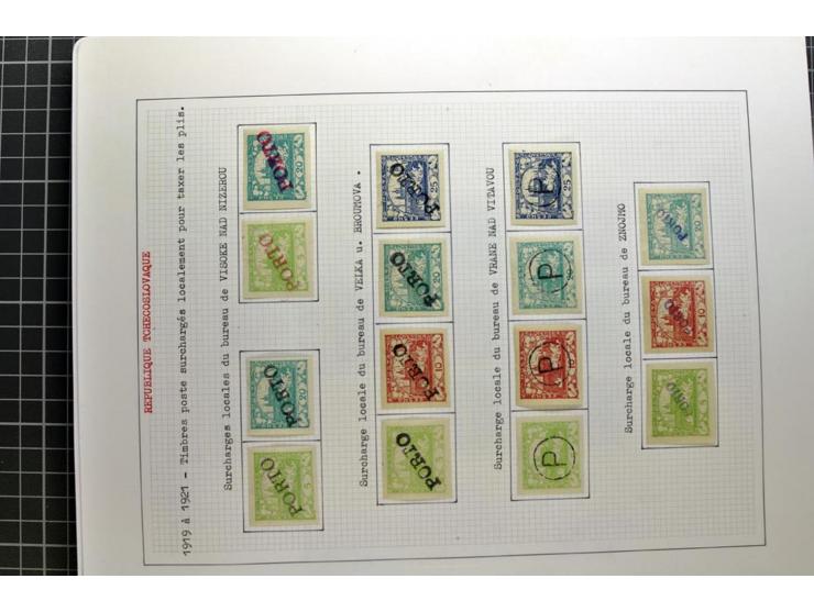  1918/86, ungebrauchte und gestempelte Sammlung mit lokalen Revolutionsausgaben, VZOREC auf Hradschin, Portoprovisiorien, Pro