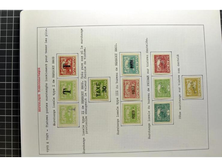  1918/86, ungebrauchte und gestempelte Sammlung mit lokalen Revolutionsausgaben, VZOREC auf Hradschin, Portoprovisiorien, Pro