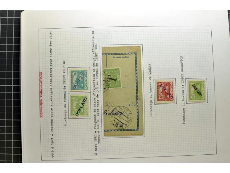  1918/86, ungebrauchte und gestempelte Sammlung mit lokalen Revolutionsausgaben, VZOREC auf Hradschin, Portoprovisiorien, Pro
