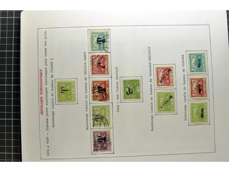  1918/86, ungebrauchte und gestempelte Sammlung mit lokalen Revolutionsausgaben, VZOREC auf Hradschin, Portoprovisiorien, Pro