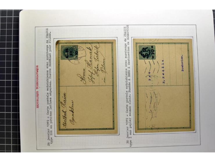  1918/86, ungebrauchte und gestempelte Sammlung mit lokalen Revolutionsausgaben, VZOREC auf Hradschin, Portoprovisiorien, Pro