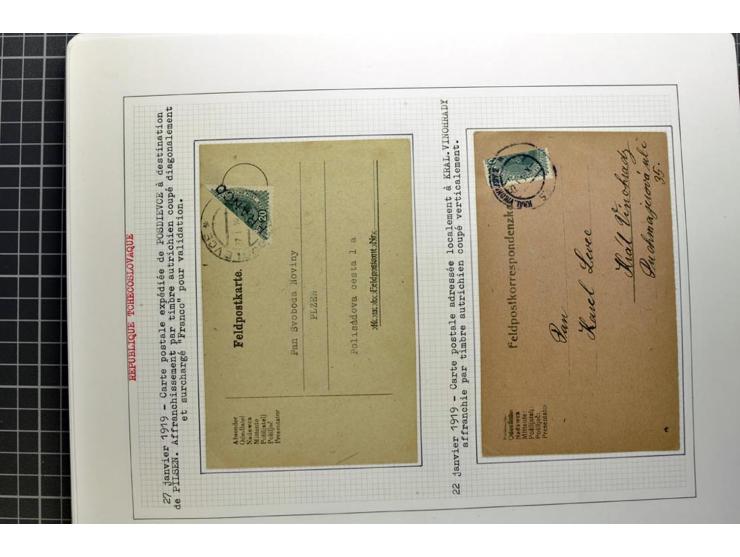  1918/86, ungebrauchte und gestempelte Sammlung mit lokalen Revolutionsausgaben, VZOREC auf Hradschin, Portoprovisiorien, Pro