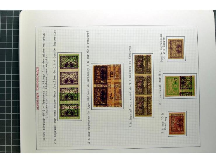  1918/86, ungebrauchte und gestempelte Sammlung mit lokalen Revolutionsausgaben, VZOREC auf Hradschin, Portoprovisiorien, Pro