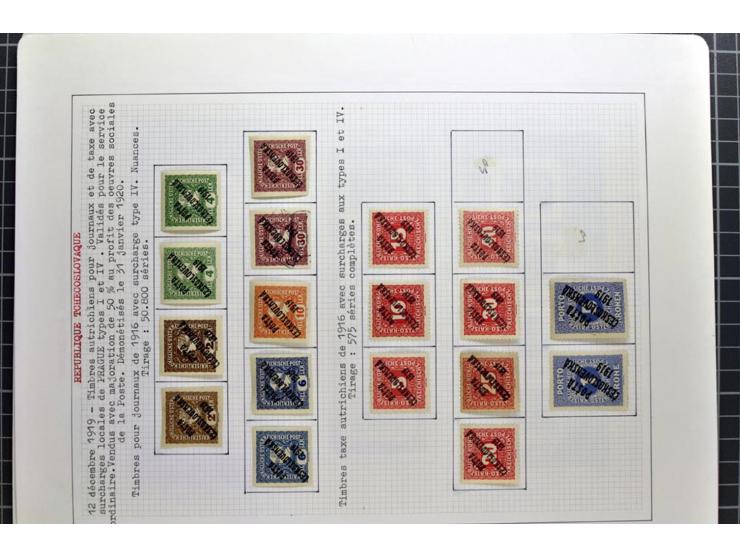  1918/86, ungebrauchte und gestempelte Sammlung mit lokalen Revolutionsausgaben, VZOREC auf Hradschin, Portoprovisiorien, Pro