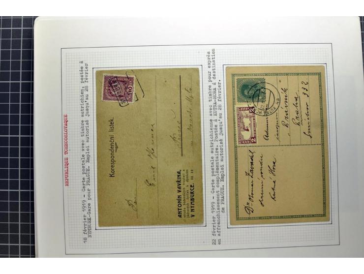  1918/86, ungebrauchte und gestempelte Sammlung mit lokalen Revolutionsausgaben, VZOREC auf Hradschin, Portoprovisiorien, Pro
