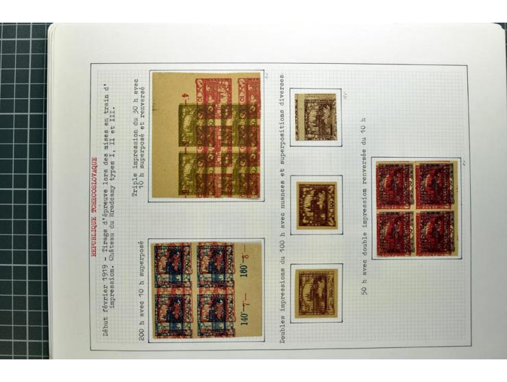  1918/86, ungebrauchte und gestempelte Sammlung mit lokalen Revolutionsausgaben, VZOREC auf Hradschin, Portoprovisiorien, Pro