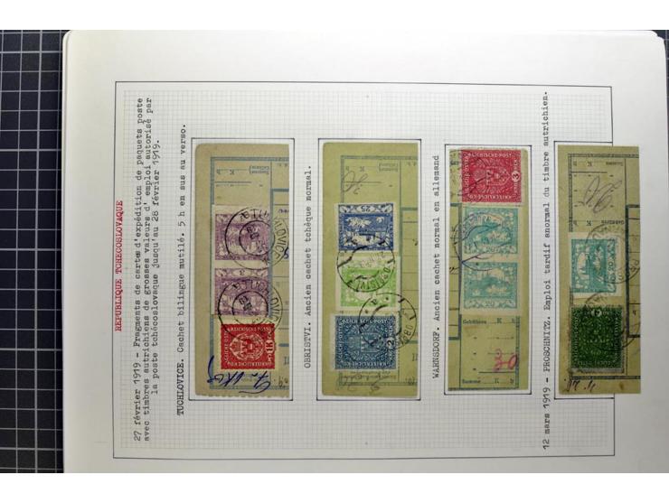  1918/86, ungebrauchte und gestempelte Sammlung mit lokalen Revolutionsausgaben, VZOREC auf Hradschin, Portoprovisiorien, Pro