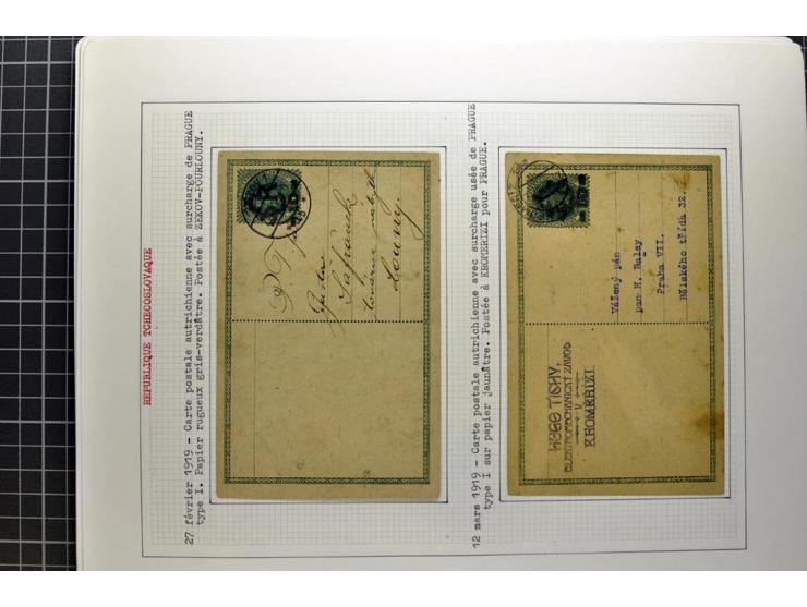  1918/86, ungebrauchte und gestempelte Sammlung mit lokalen Revolutionsausgaben, VZOREC auf Hradschin, Portoprovisiorien, Pro