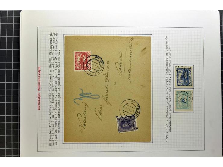  1918/86, ungebrauchte und gestempelte Sammlung mit lokalen Revolutionsausgaben, VZOREC auf Hradschin, Portoprovisiorien, Pro