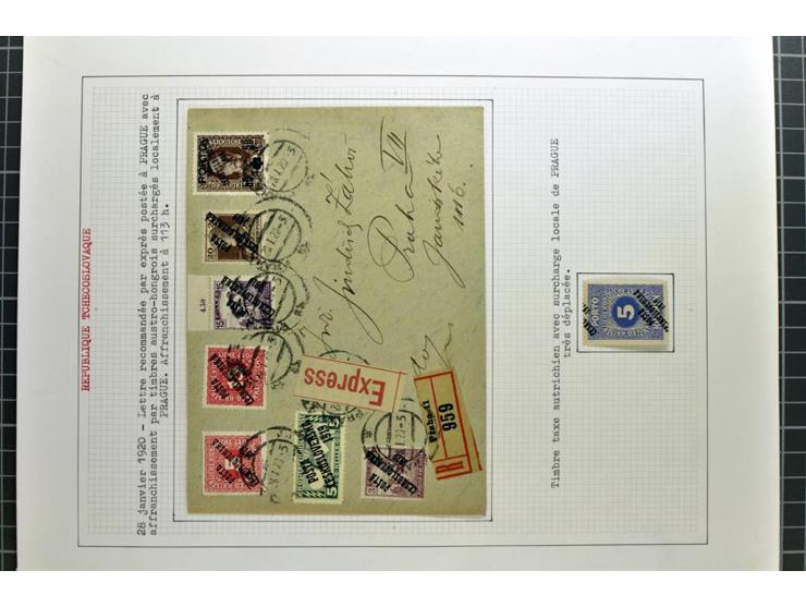  1918/86, ungebrauchte und gestempelte Sammlung mit lokalen Revolutionsausgaben, VZOREC auf Hradschin, Portoprovisiorien, Pro
