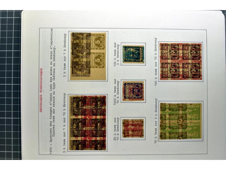  1918/86, ungebrauchte und gestempelte Sammlung mit lokalen Revolutionsausgaben, VZOREC auf Hradschin, Portoprovisiorien, Pro