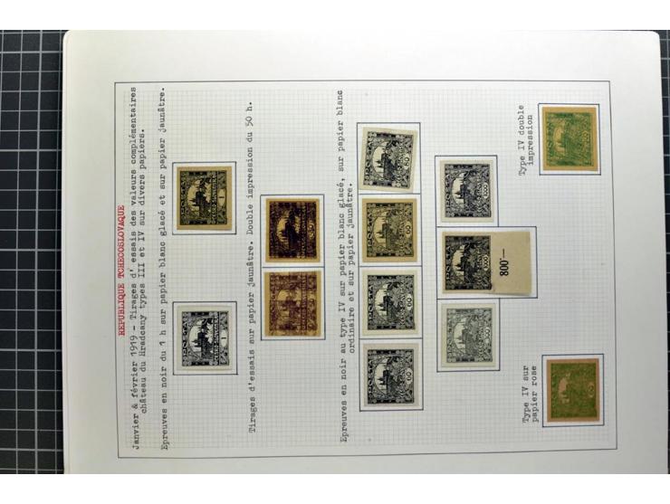  1918/86, ungebrauchte und gestempelte Sammlung mit lokalen Revolutionsausgaben, VZOREC auf Hradschin, Portoprovisiorien, Pro