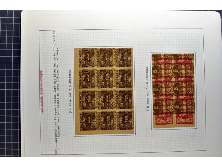  1918/86, ungebrauchte und gestempelte Sammlung mit lokalen Revolutionsausgaben, VZOREC auf Hradschin, Portoprovisiorien, Pro