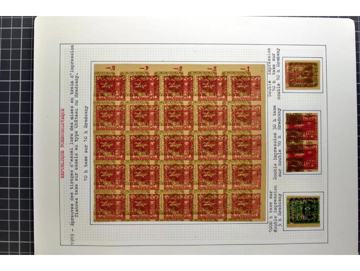  1918/86, ungebrauchte und gestempelte Sammlung mit lokalen Revolutionsausgaben, VZOREC auf Hradschin, Portoprovisiorien, Pro