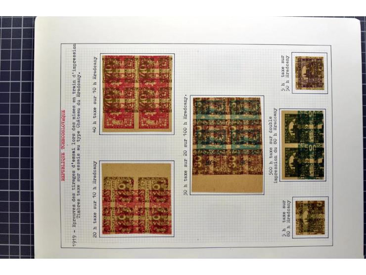 1918/86, ungebrauchte und gestempelte Sammlung mit lokalen Revolutionsausgaben, VZOREC auf Hradschin, Portoprovisiorien, Pro