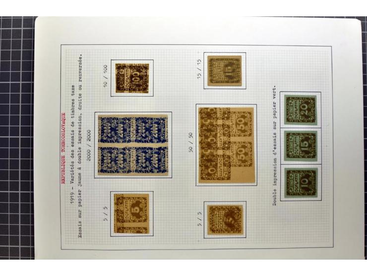 1918/86, ungebrauchte und gestempelte Sammlung mit lokalen Revolutionsausgaben, VZOREC auf Hradschin, Portoprovisiorien, Pro