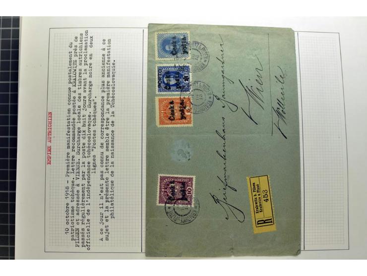  1918/86, ungebrauchte und gestempelte Sammlung mit lokalen Revolutionsausgaben, VZOREC auf Hradschin, Portoprovisiorien, Pro