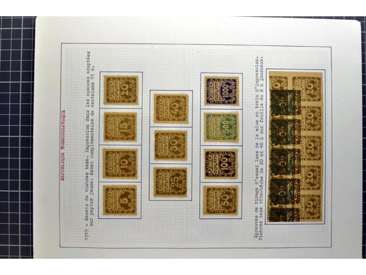  1918/86, ungebrauchte und gestempelte Sammlung mit lokalen Revolutionsausgaben, VZOREC auf Hradschin, Portoprovisiorien, Pro