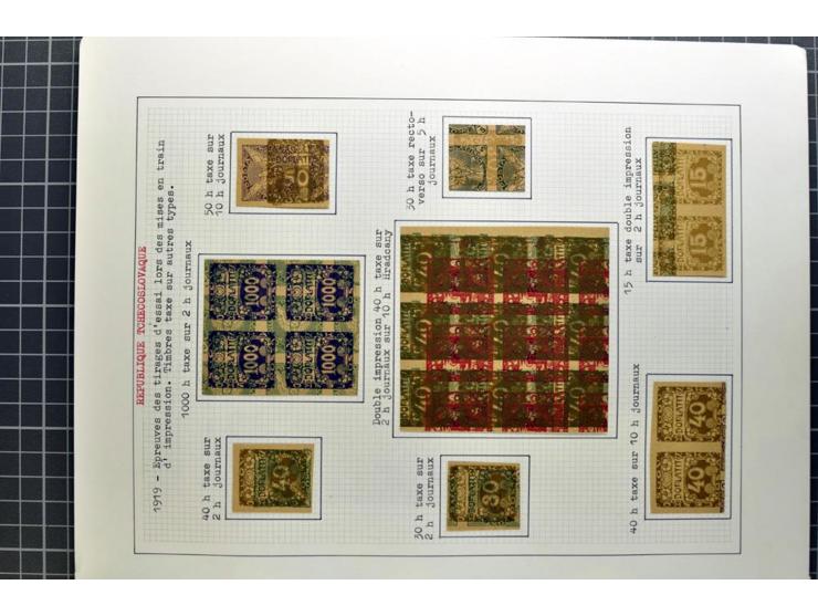 1918/86, ungebrauchte und gestempelte Sammlung mit lokalen Revolutionsausgaben, VZOREC auf Hradschin, Portoprovisiorien, Pro
