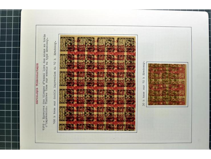  1918/86, ungebrauchte und gestempelte Sammlung mit lokalen Revolutionsausgaben, VZOREC auf Hradschin, Portoprovisiorien, Pro