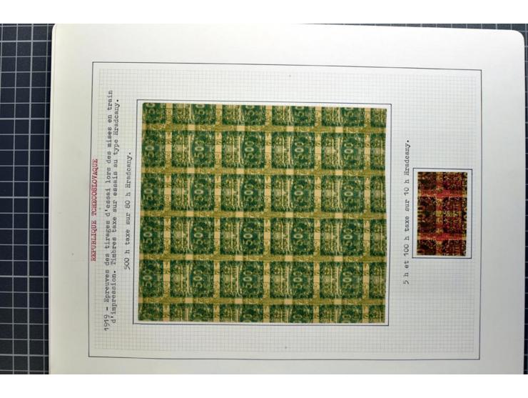  1918/86, ungebrauchte und gestempelte Sammlung mit lokalen Revolutionsausgaben, VZOREC auf Hradschin, Portoprovisiorien, Pro