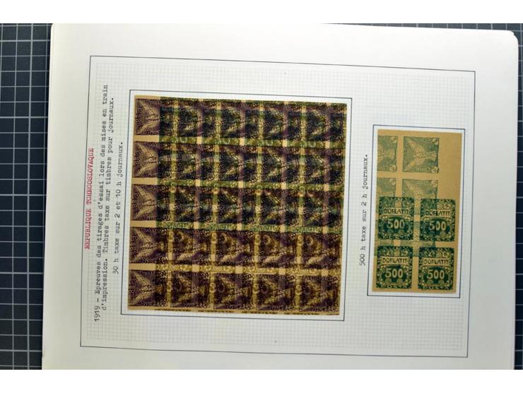  1918/86, ungebrauchte und gestempelte Sammlung mit lokalen Revolutionsausgaben, VZOREC auf Hradschin, Portoprovisiorien, Pro