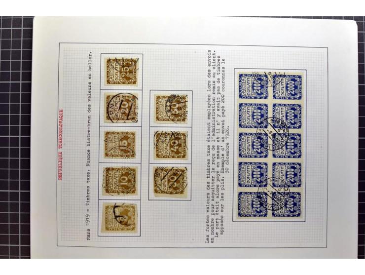  1918/86, ungebrauchte und gestempelte Sammlung mit lokalen Revolutionsausgaben, VZOREC auf Hradschin, Portoprovisiorien, Pro