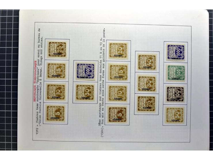  1918/86, ungebrauchte und gestempelte Sammlung mit lokalen Revolutionsausgaben, VZOREC auf Hradschin, Portoprovisiorien, Pro