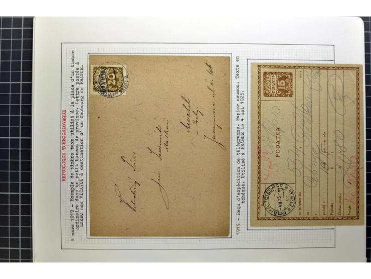  1918/86, ungebrauchte und gestempelte Sammlung mit lokalen Revolutionsausgaben, VZOREC auf Hradschin, Portoprovisiorien, Pro