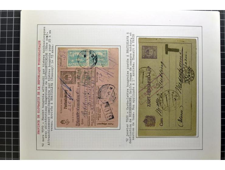  1918/86, ungebrauchte und gestempelte Sammlung mit lokalen Revolutionsausgaben, VZOREC auf Hradschin, Portoprovisiorien, Pro