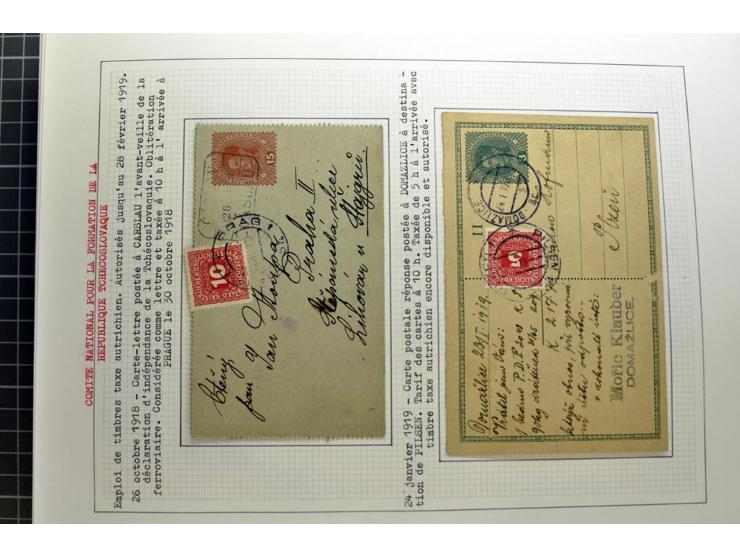 1918/86, ungebrauchte und gestempelte Sammlung mit lokalen Revolutionsausgaben, VZOREC auf Hradschin, Portoprovisiorien, Pro