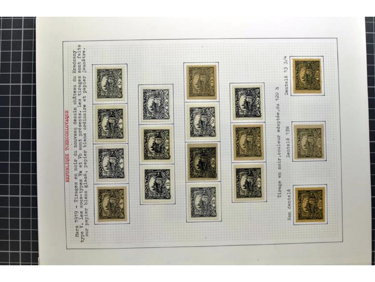 1918/86, ungebrauchte und gestempelte Sammlung mit lokalen Revolutionsausgaben, VZOREC auf Hradschin, Portoprovisiorien, Pro