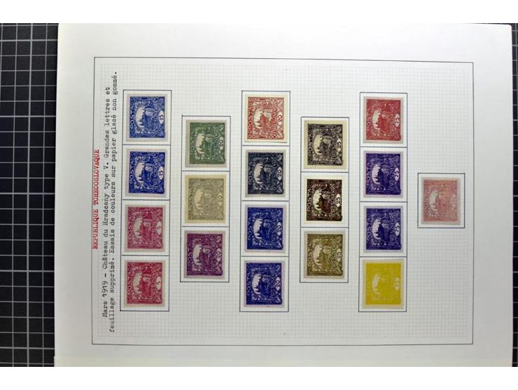  1918/86, ungebrauchte und gestempelte Sammlung mit lokalen Revolutionsausgaben, VZOREC auf Hradschin, Portoprovisiorien, Pro