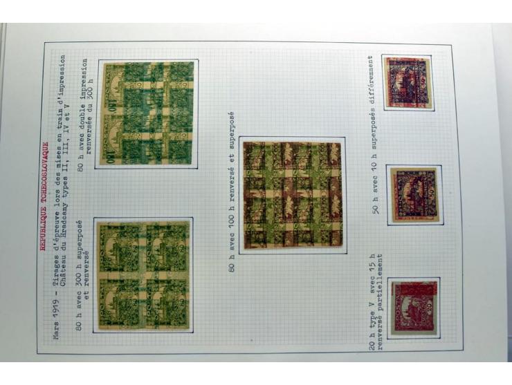  1918/86, ungebrauchte und gestempelte Sammlung mit lokalen Revolutionsausgaben, VZOREC auf Hradschin, Portoprovisiorien, Pro