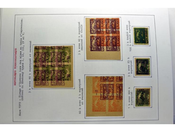  1918/86, ungebrauchte und gestempelte Sammlung mit lokalen Revolutionsausgaben, VZOREC auf Hradschin, Portoprovisiorien, Pro