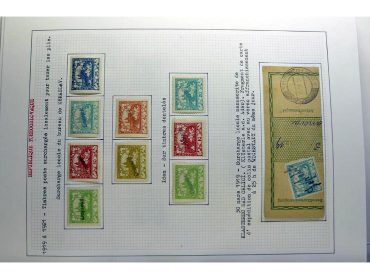  1918/86, ungebrauchte und gestempelte Sammlung mit lokalen Revolutionsausgaben, VZOREC auf Hradschin, Portoprovisiorien, Pro