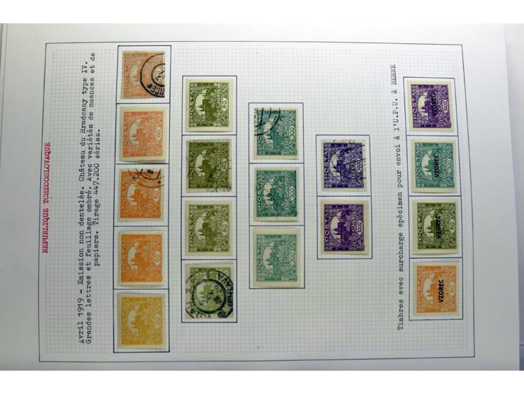  1918/86, ungebrauchte und gestempelte Sammlung mit lokalen Revolutionsausgaben, VZOREC auf Hradschin, Portoprovisiorien, Pro