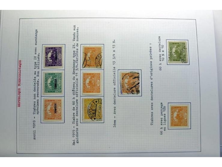 1918/86, ungebrauchte und gestempelte Sammlung mit lokalen Revolutionsausgaben, VZOREC auf Hradschin, Portoprovisiorien, Pro
