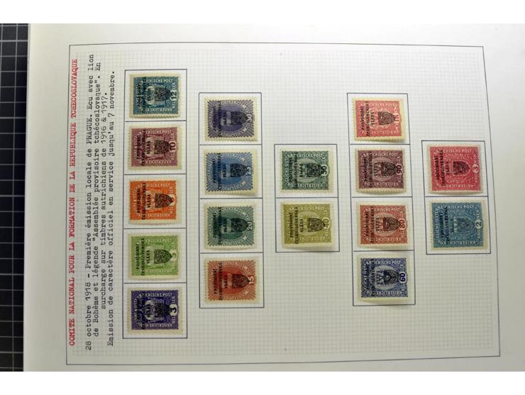  1918/86, ungebrauchte und gestempelte Sammlung mit lokalen Revolutionsausgaben, VZOREC auf Hradschin, Portoprovisiorien, Pro