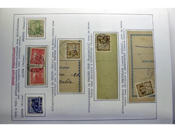  1918/86, ungebrauchte und gestempelte Sammlung mit lokalen Revolutionsausgaben, VZOREC auf Hradschin, Portoprovisiorien, Pro